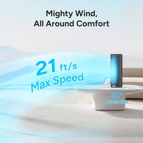 imageDRPREPARE Tower Fan for Bedroom 28 dB Quiet Bladeless Fan with Remote 12H Timer 3 Speeds 60 Oscillating Fans for Indoors 12 Inch Portable Desk Table Fan for Room Home Office