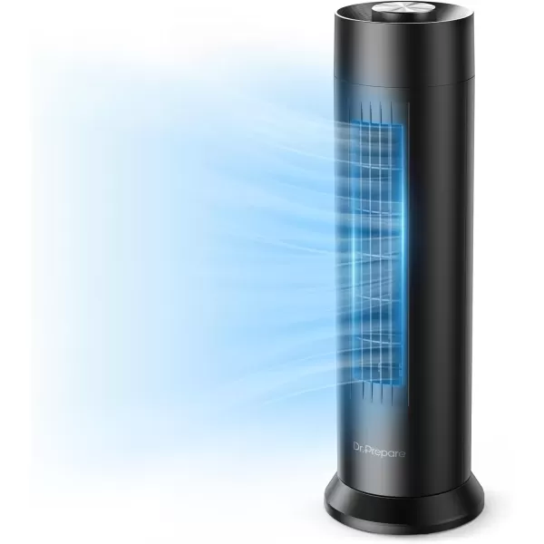 imageDRPREPARE Tower Fan for Bedroom 28 dB Quiet Personal Fan 3 Speeds Detachable Washable Bladeless Fan 80 Oscillating Fans for Indoors 16 Inch Portable Table Desk Fan for Home OfficeBlack