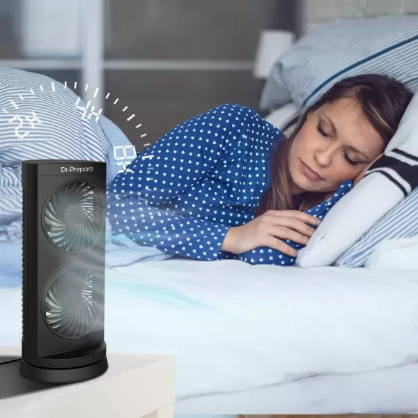 imageDr Prepare Tower Fan Oscillating Fan Portable Desk Fan with 3Speed Options Dual Air Circulation 110 Oscillation 3 Timers Personal Quiet Table Fan for Home Office Desktop Bedroom 13 inch