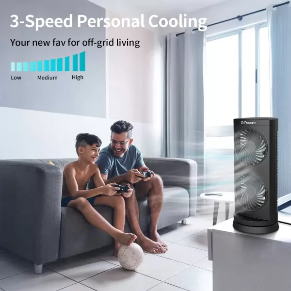 imageDr Prepare Tower Fan Oscillating Fan Portable Desk Fan with 3Speed Options Dual Air Circulation 110 Oscillation 3 Timers Personal Quiet Table Fan for Home Office Desktop Bedroom 13 inch