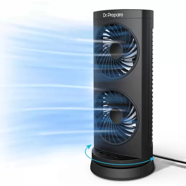 imageDr Prepare Tower Fan Oscillating Fan Portable Desk Fan with 3Speed Options Dual Air Circulation 110 Oscillation 3 Timers Personal Quiet Table Fan for Home Office Desktop Bedroom 13 inch