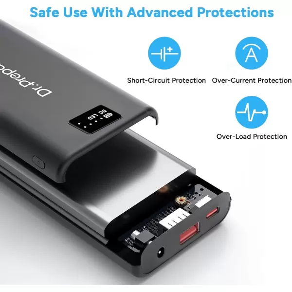 imageDrPrepare 16000mAh Battery Pack with 74V DC Output for Heated Vest FasterCharging Power Bank with 5V USB Output ampamp Type C InOutput Portable Compact Battery for Eye Mask iPhone and iPad Desk Fan