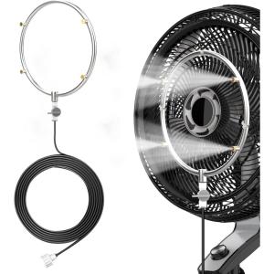 imageDRPREPARE Fan Mister for Outside Magnetic Fan Misting Kit Mist Attachment Portable Misting Cooling System with 164FT Mist Water Hosefor Patio Backyard Garden Terrace Pool Fans Not IncludedStainless Steel Misting System