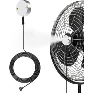 imageDRPREPARE Fan Mister for Outside Magnetic Fan Misting Kit Mist Attachment Portable Misting Cooling System with 164FT Mist Water Hosefor Patio Backyard Garden Terrace Pool Fans Not IncludedMagnetic Misting System