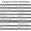 imageDRPREPARE 12V 100Ah Trolling Motor LiFePO4 Battery with LCD Meter ampamp 60A Circuit Breaker Kit Group 31 Lithium Iron Phosphate Battery with 100A BMS Lowtemp Protection for Boats RV ATV Trailers12V 20Ah