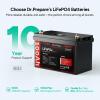 imageDRPREPARE 12V 100Ah Trolling Motor LiFePO4 Battery with LCD Meter ampamp 60A Circuit Breaker Kit Group 31 Lithium Iron Phosphate Battery with 100A BMS Lowtemp Protection for Boats RV ATV Trailers12V 100Ah G31 w LED Meter