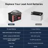 imageDRPREPARE 12V 100Ah Trolling Motor LiFePO4 Battery with LCD Meter ampamp 60A Circuit Breaker Kit Group 31 Lithium Iron Phosphate Battery with 100A BMS Lowtemp Protection for Boats RV ATV Trailers12V 100Ah G31 w LED Meter 2 Pack