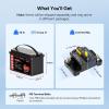imageDRPREPARE 12V 100Ah Trolling Motor LiFePO4 Battery with LCD Meter ampamp 60A Circuit Breaker Kit Group 31 Lithium Iron Phosphate Battery with 100A BMS Lowtemp Protection for Boats RV ATV Trailers12V 100Ah G31 TM
