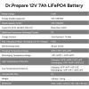 imageDRPREPARE 12V 100Ah Trolling Motor LiFePO4 Battery with LCD Meter ampamp 60A Circuit Breaker Kit Group 31 Lithium Iron Phosphate Battery with 100A BMS Lowtemp Protection for Boats RV ATV Trailers12V 7Ah