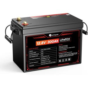 imageDRPREPARE 12V 300Ah LiFePO4 Battery Grade A Cells 3840Wh Rechargeable Lithium Iron Phosphate Battery 200A BMS ampamp Low Temp Cut Off Small Size for RV Solar OffGrid Camping Boat Backup Power12V 300Ah