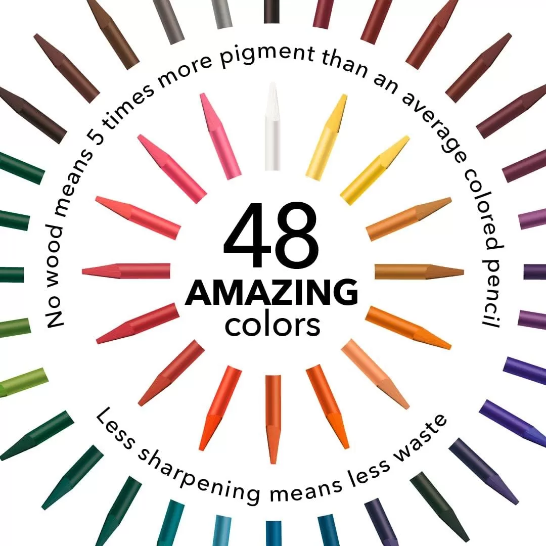 imageCastle Art Supplies 60 Piece Woodless Watercolor Pencils Set  48 Solid Pigmented Pencils Plus Extras  All Core No Wood  For Adult Artists Starters Colorists  In Strong Fabric Case