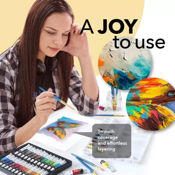 imageCastle Art Supplies 24 Piece Gouache Tube Set  24 x 12ml Brilliant Opaque WaterBased Colors  Versatile Easy to Use for Adult Artists Beginners Professionals  In Strong Neat Presentation Box