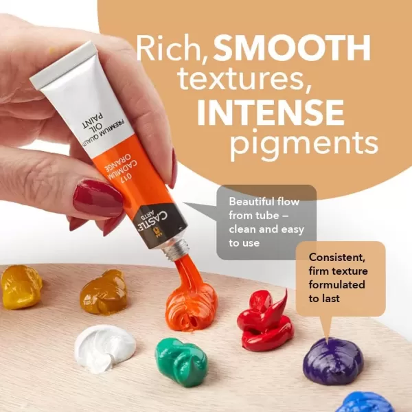 imageCastle Art Supplies 24 x 12ml Oil Paint Set  Great Value Set for Adult Artists Beginners and Advanced  Vibrant Variety of Smoothtouse Colors  In Impressive Presentation Box With Tutorial