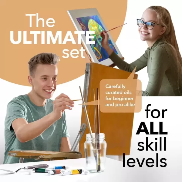 imageCastle Art Supplies 24 x 12ml Oil Paint Set  Great Value Set for Adult Artists Beginners and Advanced  Vibrant Variety of Smoothtouse Colors  In Impressive Presentation Box With Tutorial