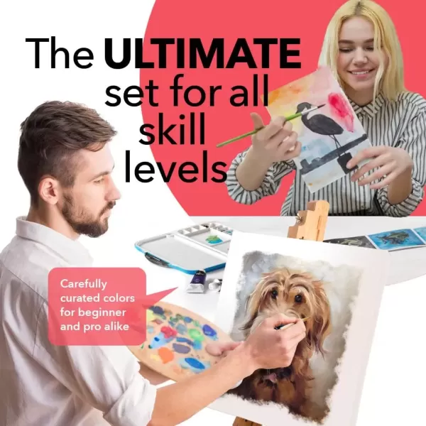 imageCastle Art Supplies 48 x 22ml Acrylic Paint Set  Allinclusive Set for Beginners Adult Artists  Quality Intense Colors  Smooth to Use on Range of Surfaces  In Impressive Presentation BoxMulticolor
