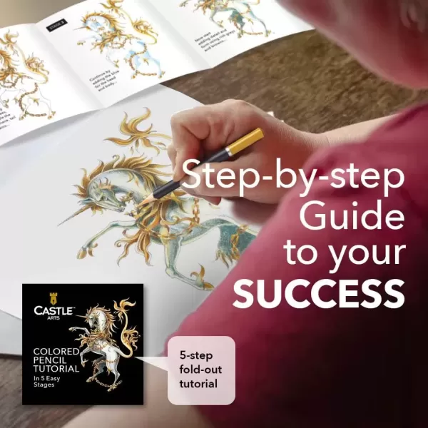 imageCastle Art Supplies 72 Colored Pencils Set  Quality Soft Core Colored Leads for Adult Artists Professionals and Colorists  Protected and Organized in Presentation Tin Box1 Count Pack of 72