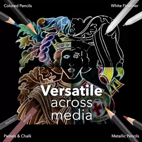 imageCastle Art Supplies Heavy Black Sketchpad Paper 9 x 12in  2Pack  50 Sheets Each 150gsm92lb Artist Paper  Smooth Silky Black Surface  Vivid Results with Pencils Pens Pastels 9 x 12 2pack9 x 12  2pack