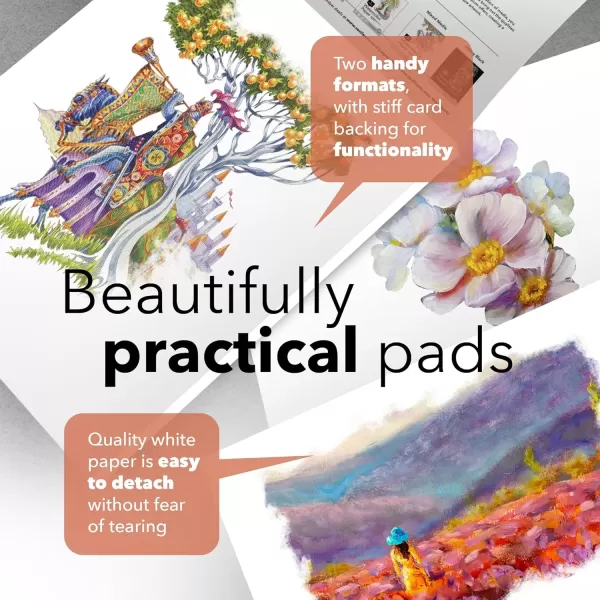 imageCastle Art Supplies Oil ampamp Acrylic Paper Pad 11 x 14in  2Pack  20 Sheets Each  Optimum Thickness 350gsm160lb Fine Grain Linen Texture Artist Quality 11 x 14 2Pack9 x 12  2pack