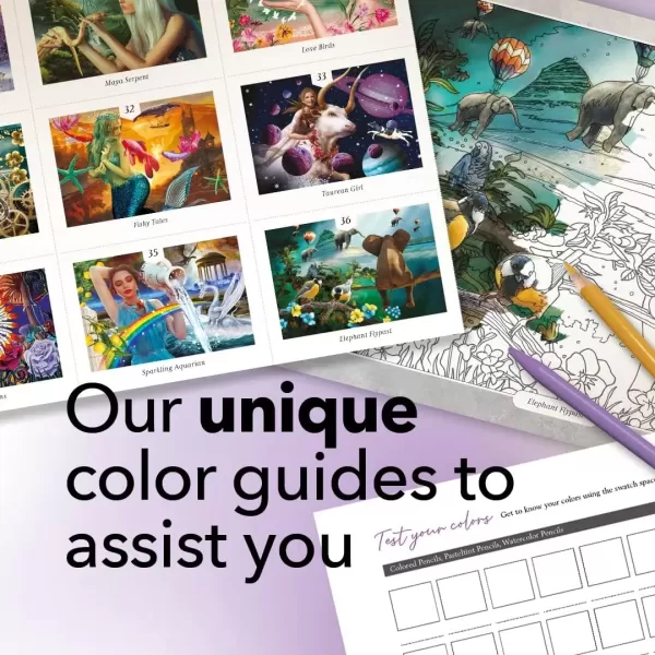 imageCastle Arts Flowers Coloring Book  36 MindfulnessInspiring Gorgeous Blooms Curated by inHouse Artists  with Color Reference Guide  No ShowThru Artist Grade Paper  Frameable Landscape A4 SizeFantasy