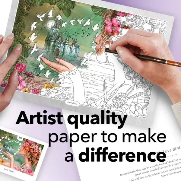 imageCastle Arts Flowers Coloring Book  36 MindfulnessInspiring Gorgeous Blooms Curated by inHouse Artists  with Color Reference Guide  No ShowThru Artist Grade Paper  Frameable Landscape A4 SizeFantasy