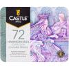 imageCastle Art Supplies 72 Harmonious Colored Pencil Set  WaxBased Soft Core Coloring Pencils for Expert Blending  Unique Muted and Moody Palette for Adult Artists  Organized in Presentation Tin