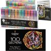 imageCastle Art Supplies 100 Gel Pens for Adult Coloring Set  Drawing Scrapbooks Journals  Amazing Colors Effects  Swirl Glitter Neon Pastel Metallic  With Smooth Fine Tips