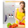 imageNicpro 2 PCS Magnetic Acrylic Calendar for Fridge Clear Calendar Dry Erase Board for Refrigerator Monthly Weekly Planning Board with 12 Color Markers Magnetic Pen Holder and Erase Towel16quotx12quot