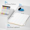 imageNicpro Dry Erase Lap Board 9 x 12 inches 2 Pack Ruled Kid Double Sided Blank ampamp Lined Small Lapboard with 8 Pens 2 Eraser Learning Mini Whiteboard Portable for Student and Classroom UseLined