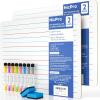 imageNicpro Dry Erase Lap Board 9 x 12 inches 2 Pack Ruled Kid Double Sided Blank ampamp Lined Small Lapboard with 8 Pens 2 Eraser Learning Mini Whiteboard Portable for Student and Classroom UseLined