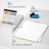 imageNicpro Dry Erase Lap Board 9 x 12 inches 2 Pack Ruled Kid Double Sided Blank ampamp Lined Small Lapboard with 8 Pens 2 Eraser Learning Mini Whiteboard Portable for Student and Classroom UseWhite