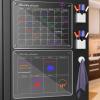 imageNicpro 2 PCS Magnetic Acrylic Calendar for Fridge Clear Calendar Dry Erase Board for Refrigerator Monthly Weekly Planning Board with 12 Color Markers Magnetic Pen Holder and Erase Towel16quotx12quot