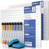 imageNicpro Dry Erase Lap Board 9 x 12 inches 2 Pack Ruled Kid Double Sided Blank ampamp Lined Small Lapboard with 8 Pens 2 Eraser Learning Mini Whiteboard Portable for Student and Classroom UseLined