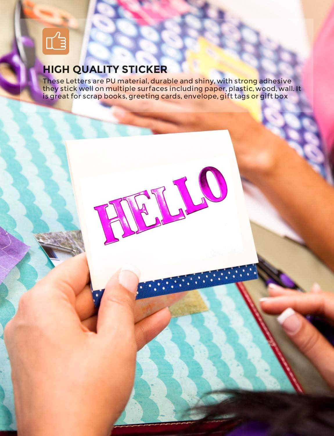 imageNicpro Letter Sticker 7 Sheets Colorful Gift Alphabet Sticker Self Adhesive PU Material 7 Colors for DIYScrapbooking Greeting Cards Decoration