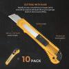 imageNicpro 10 PCS Utility Knife Set 18 mm Retractable Box Cutters Bulk Razor Knife for Heavy Duty Office Home Arts Crafts Hobby18 mm