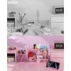 imageNicpro 12 PCS Pink Desk Organizer and Accessories Pink Office Supplies Set with Stapler Tape Dispenser Pen Holder Sticky Notes Index Tabs Binder Clips Set Ruler Scissors for Women Office Home