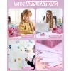 imageNicpro 12 PCS Pink Desk Organizer and Accessories Pink Office Supplies Set with Stapler Tape Dispenser Pen Holder Sticky Notes Index Tabs Binder Clips Set Ruler Scissors for Women Office Home