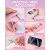 imageNicpro 12 PCS Pink Desk Organizer and Accessories Pink Office Supplies Set with Stapler Tape Dispenser Pen Holder Sticky Notes Index Tabs Binder Clips Set Ruler Scissors for Women Office Home
