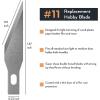 imageNicpro 123 PCS Hobby Knife Set 3 PCS Carving Craft Knife with 120 PCS SK5 Utility 11 Art Blades Refill Precision Cutter Craft Kit for Leather Art Scrapbooking Foam Clay Carving Scalpel