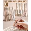 imageNicpro 13Pack Pastel Gel Ink Pen Set with Case Cute Retractable 05mm Fine Point Pen 12 Pink Pens Black Ink with 1 Highlighter Aesthetic Pens for Student Note TakingWritingOffice Supplies PinkBrown