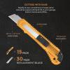 imageNicpro 15 PCS Utility Knife Box Cutters Retractable Razor Knife 9mm with 30 PCS Extra Snap Off Blades for Lightweight Office Home Arts Crafts Hobby18 mm