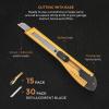 imageNicpro 15 PCS Utility Knife Box Cutters Retractable Razor Knife 9mm with 30 PCS Extra Snap Off Blades for Lightweight Office Home Arts Crafts Hobby9 mm