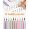 imageNicpro 50 PCS Aesthetic School Supplies with Pen Case 5 Quick Dry Retractable Black Ink Pens 12 Pastel Highlighters 6 Pastel Mechanical Pencil Set 05 ampamp 07 ampamp 09 ampamp 20 mm for Students Stationary50 PCS