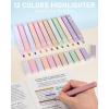 imageNicpro 50 PCS Aesthetic School Supplies with Pen Case 5 Quick Dry Retractable Black Ink Pens 12 Pastel Highlighters 6 Pastel Mechanical Pencil Set 05 ampamp 07 ampamp 09 ampamp 20 mm for Students Stationary39 PCS