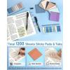 imageNicpro 62 PCS Book Annotation Kit with Case Aesthetic Highlighters and Pens Set Quick Dry Markers with 1200PCS Transparent Sticky Notes and Index Tabs for Bible Study Office School Annotating Books