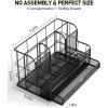 imageNicpro Desk Organzier and Accessories Black Mesh Desktop Organizer with Drawers Pen Holder Phone Holder 72 PCS Paper Clips Desk Caddy and Office Supply Organizer Set for Teacher Office Home