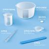 imageSilicone Resin Measuring Cups Tool Kit Nicpro 250 ampamp 100 ml Measure Cups Silicone Popsicle Stir Sticks Pipettes Finger Cots for Epoxy Resin Mixing Molds Jewelry Making Waxing Easy CleanWhite