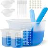 imageSilicone Resin Measuring Cups Tool Kit Nicpro 250 ampamp 100 ml Measure Cups Silicone Popsicle Stir Sticks Pipettes Finger Cots for Epoxy Resin Mixing Molds Jewelry Making Waxing Easy CleanWhite