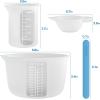 imageSilicone Resin Measuring Cups Tool Kit Nicpro 250 ampamp 100 ml Measure Cups Silicone Popsicle Stir Sticks Pipettes Finger Cots for Epoxy Resin Mixing Molds Jewelry Making Waxing Easy CleanWhite