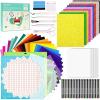 imageNicpro 100PCS Accessories Bundle for Cricut Maker and All Explore Air Ultimate Tools and Accessories Kit for Beginner with Adhesive Vinyl Sheet Weeding Tool Cricut Starter Kit for Crafting Project