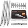 imageNicpro 123 PCS Hobby Knife Set 3 PCS Carving Craft Knife with 120 PCS SK5 Utility 11 Art Blades Refill Precision Cutter Craft Kit for Leather Art Scrapbooking Foam Clay Carving Scalpel